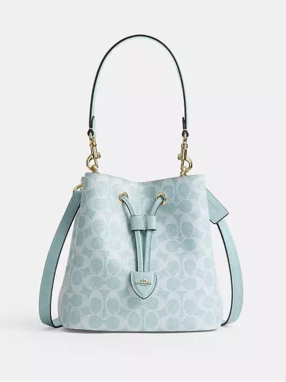 💖SPOTLIGHT💖NWT COACH Light Blue Signature Canvas Rowan Bucket Bag